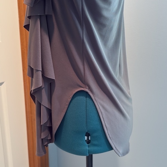 SYMPLI Taupe Open Front Waterfall Top - Picture 5 of 7